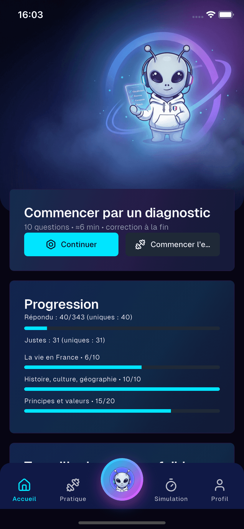 Capture d’écran — Accueil